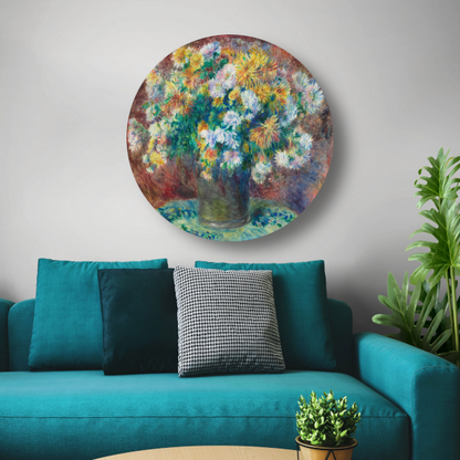 Chrysanten - Pierre-Auguste Renoir aluminium muurcirkel