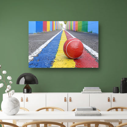 Rode Bal Straat canvas