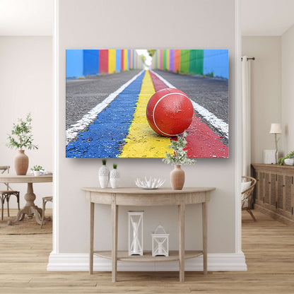 Rode Bal Straat canvas