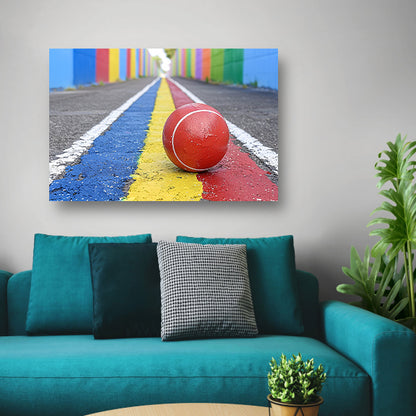 Rode Bal Straat canvas