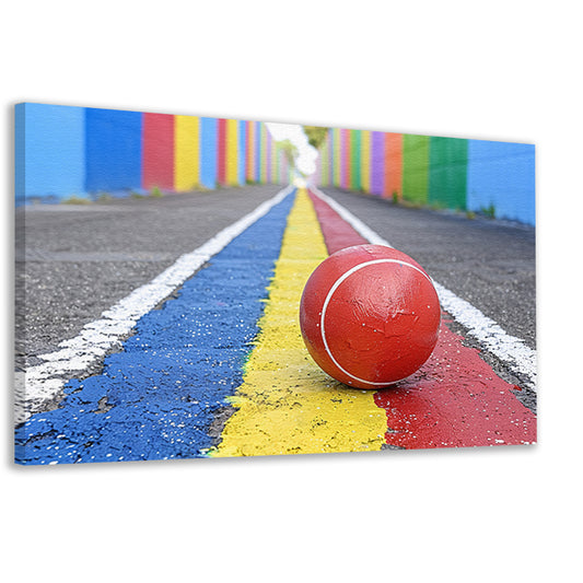 Rode Bal Straat canvas