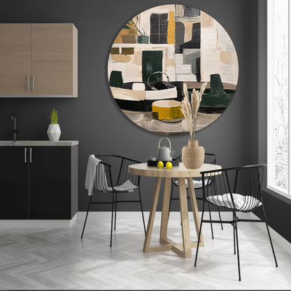 Abstract compositie met vaas en plant forex muurcirkel