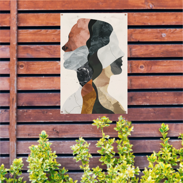 Abstracte Profielen in Harmonieuze Kleuren tuinposter