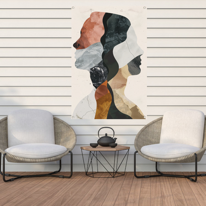 Abstracte Profielen in Harmonieuze Kleuren tuinposter