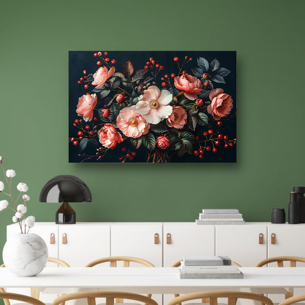 Abstract Bloemen in Roze Tinten canvas