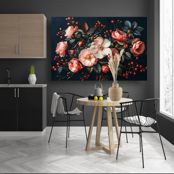 Abstract Bloemen in Roze Tinten canvas