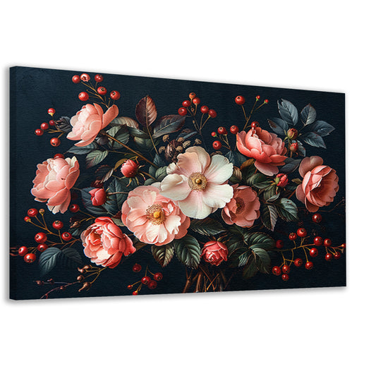Abstract Bloemen in Roze Tinten canvas
