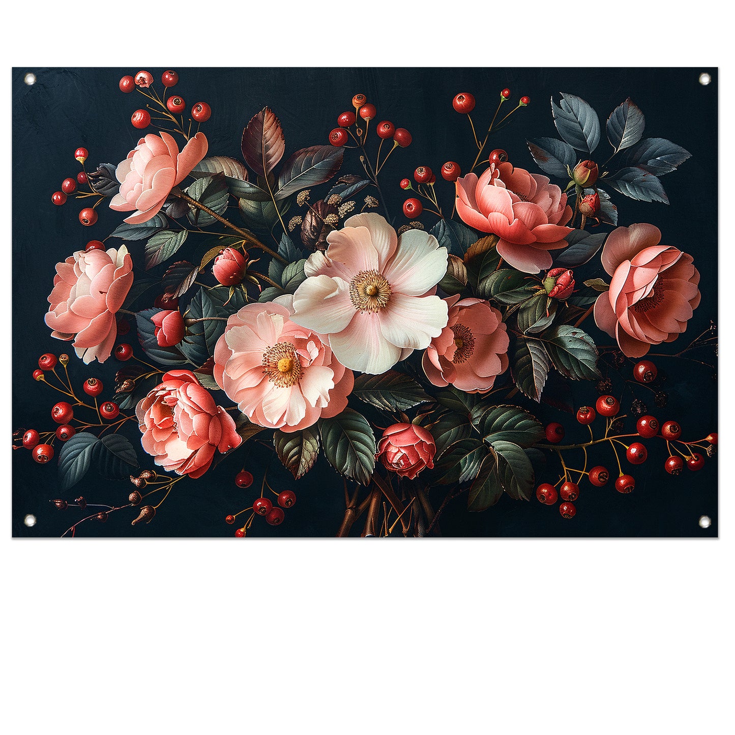 Abstract Bloemen in Roze Tinten tuinposter