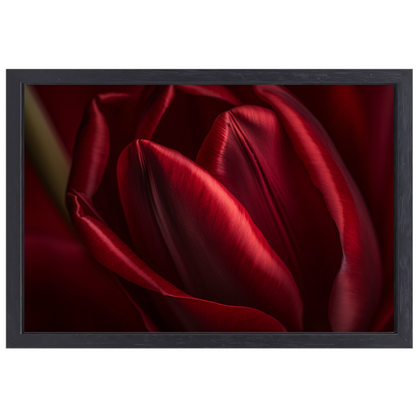 Close-up van rode bloem in donkere achtergrond canvas met baklijst