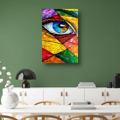 Abstract  van een oog in veel kleuren canvas