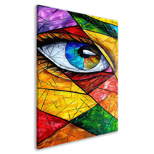 Abstract  van een oog in veel kleuren canvas