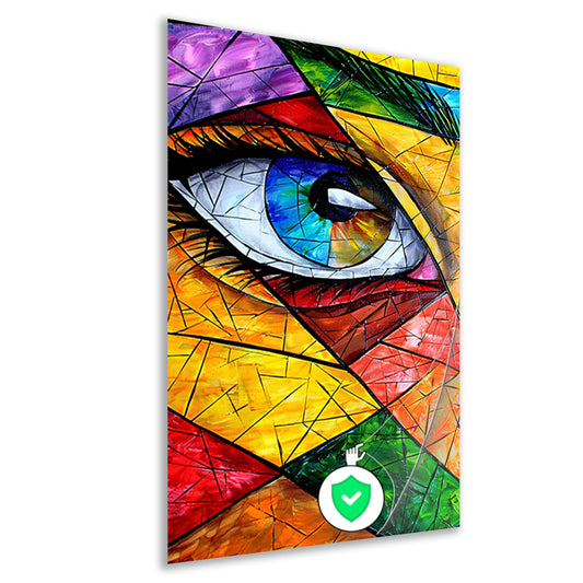 Abstract  van een oog in veel kleuren poster