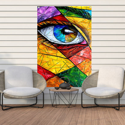 Abstract  van een oog in veel kleuren tuinposter