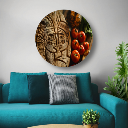 Rode Tomaten Stilleven aluminium muurcirkel