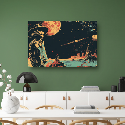 Astronaut in Ruimte met Rode Planetaire Achtergrond canvas