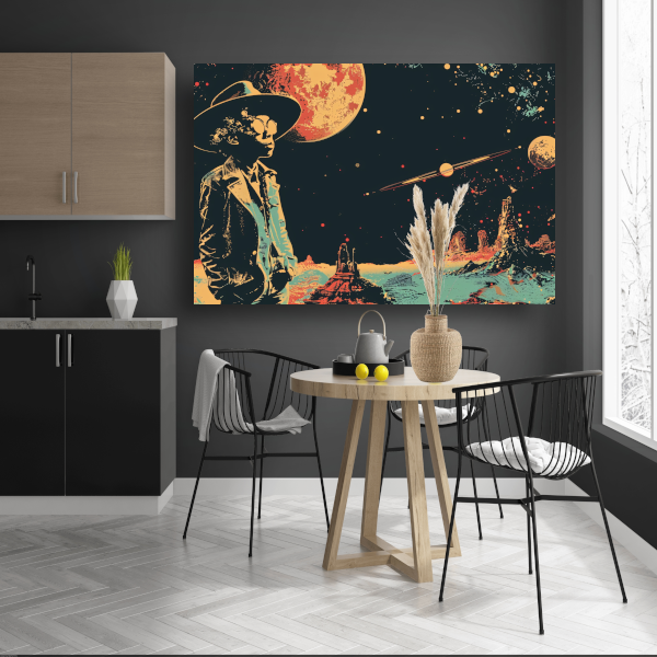 Astronaut in Ruimte met Rode Planetaire Achtergrond canvas