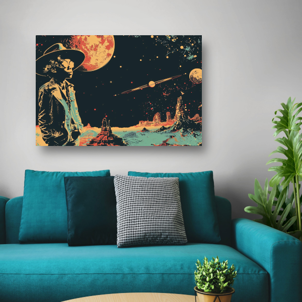 Astronaut in Ruimte met Rode Planetaire Achtergrond canvas