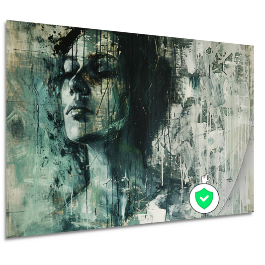 Abstracte weergave van een vrouw in contemplatie poster