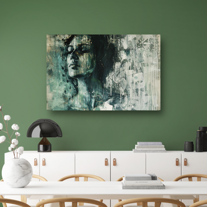 Abstracte weergave van een vrouw in contemplatie poster