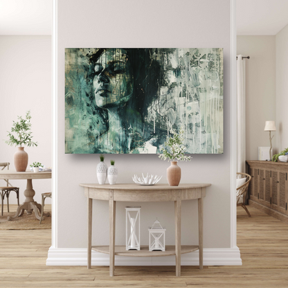 Abstracte weergave van een vrouw in contemplatie poster