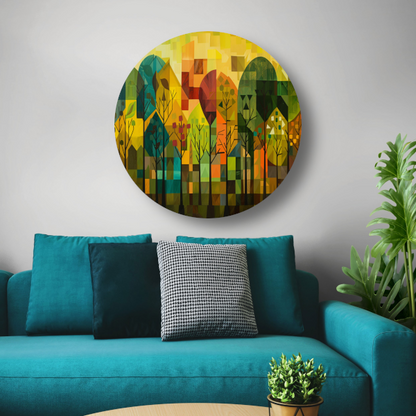 Geometrische Natuur en Architectuur in Kleur forex muurcirkel