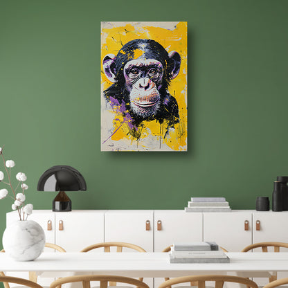 Kleurrijk popart schilderij van een aap poster
