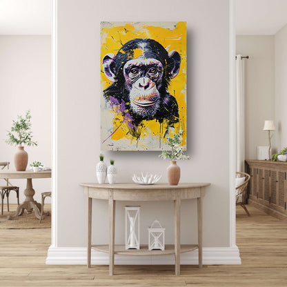 Kleurrijk popart schilderij van een aap poster