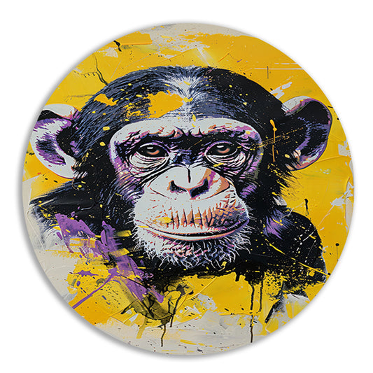 Kleurrijk popart schilderij van een aap forex muurcirkel