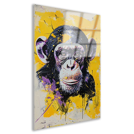 Kleurrijk popart schilderij van een aap acrylglas