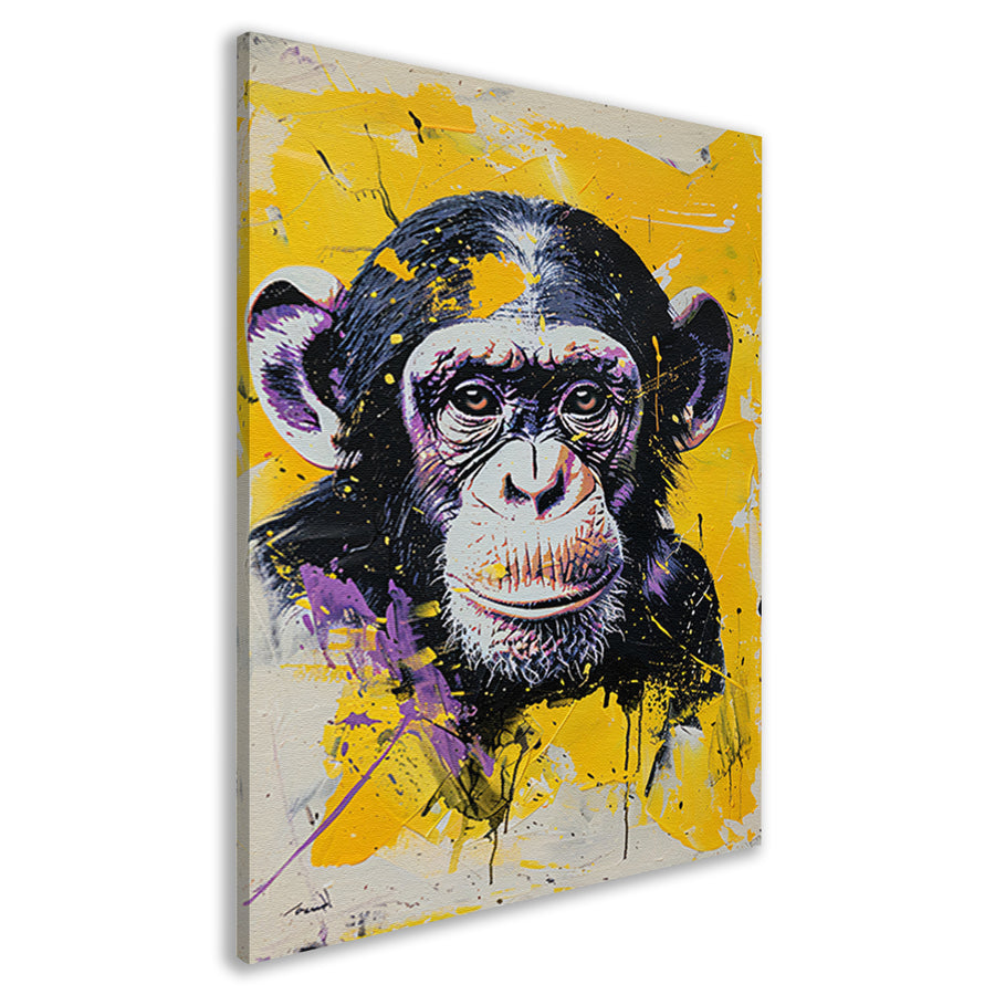 Kleurrijk popart schilderij van een aap canvas