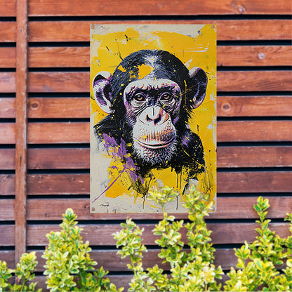 Kleurrijk popart schilderij van een aap forex muurcirkel