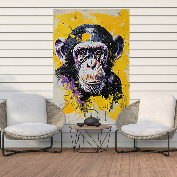 Kleurrijk popart schilderij van een aap forex muurcirkel