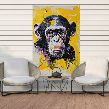 Kleurrijk popart schilderij van een aap forex muurcirkel