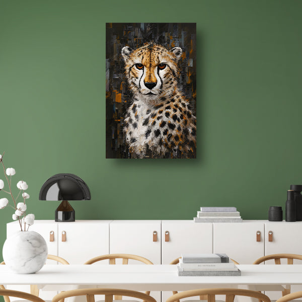 Abstracte Cheetah in Stedelijk Landschap canvas
