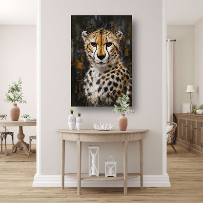 Abstracte Cheetah in Stedelijk Landschap canvas