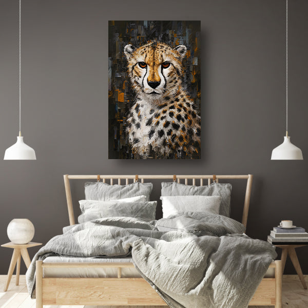 Abstracte Cheetah in Stedelijk Landschap canvas