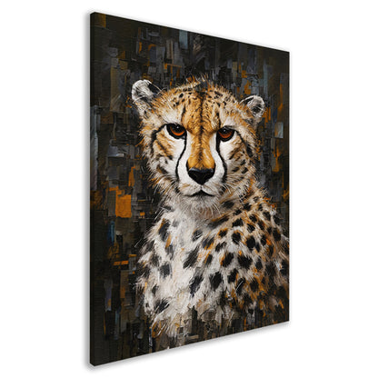 Abstracte Cheetah in Stedelijk Landschap canvas