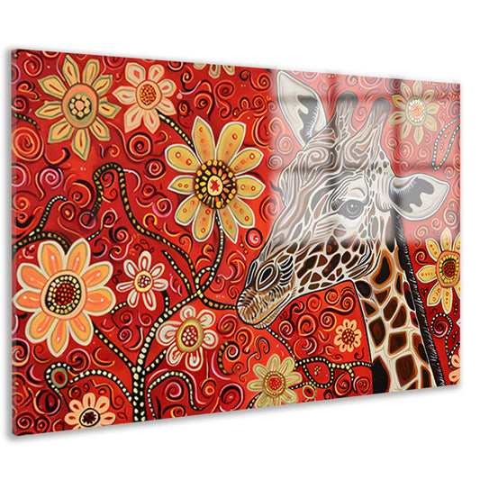 Abstracte Giraffe met Bloemen in Kleurrijk Ontwerp acrylglas