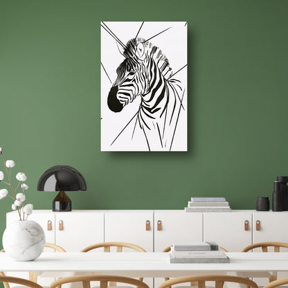 Zebra in Minimalistische Lijntekening Stijl canvas