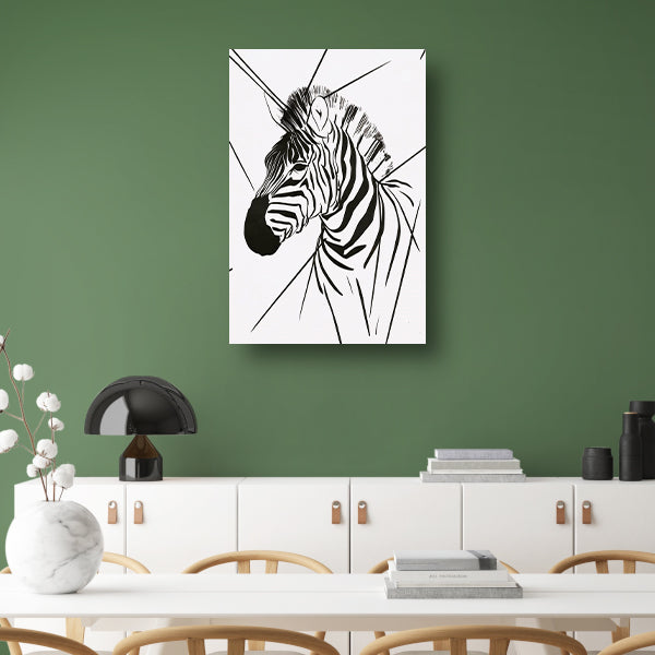 Zebra in Minimalistische Lijntekening Stijl poster