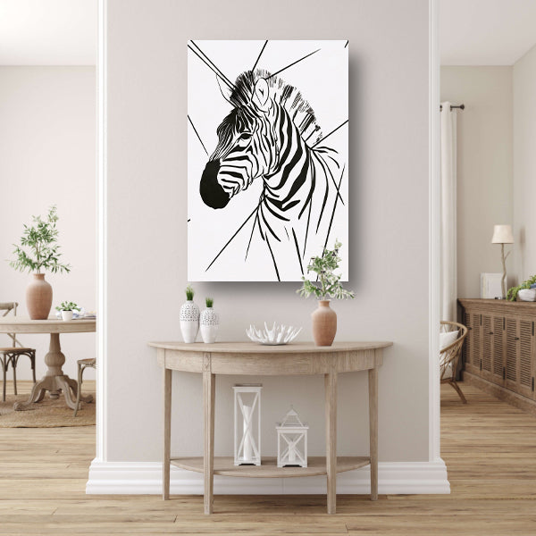 Zebra in Minimalistische Lijntekening Stijl poster