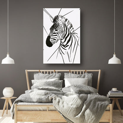 Zebra in Minimalistische Lijntekening Stijl poster
