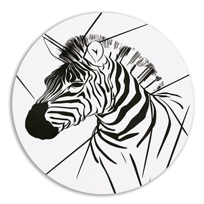 Zebra in Minimalistische Lijntekening Stijl forex muurcirkel