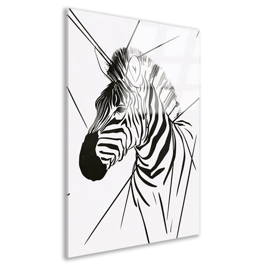 Zebra in Minimalistische Lijntekening Stijl acrylglas