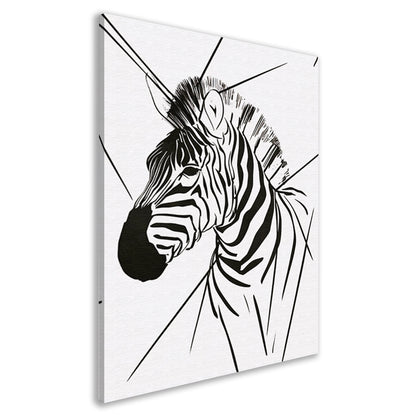 Zebra in Minimalistische Lijntekening Stijl canvas