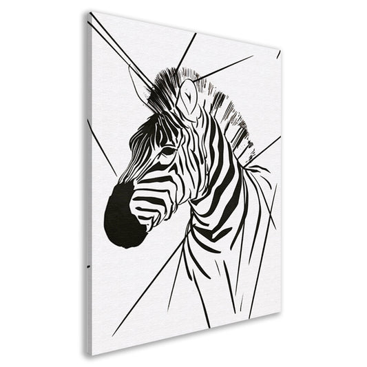 Zebra in Minimalistische Lijntekening Stijl canvas