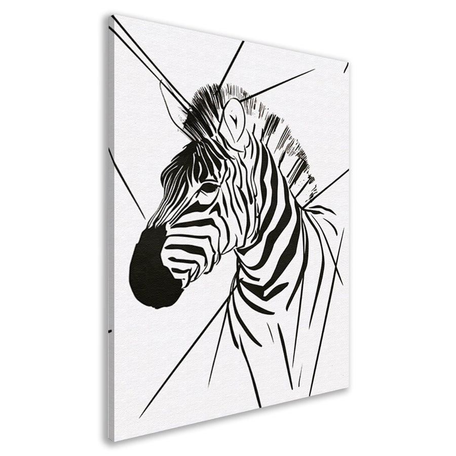 Zebra in Minimalistische Lijntekening Stijl canvas