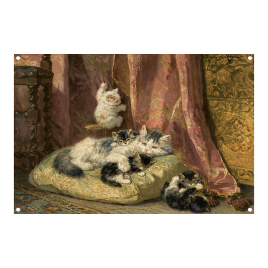 Kittens bij het spelen - Henriëtte Ronner-Knip tuinposter