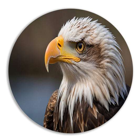 Realistisch portret van een majestueuze adelaar aluminium muurcirkel