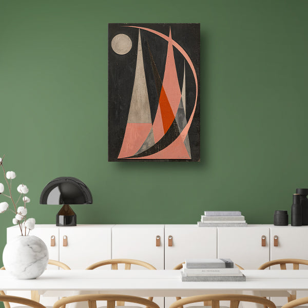 Abstract geometrisch kunstwerk met kleurrijk contrast poster